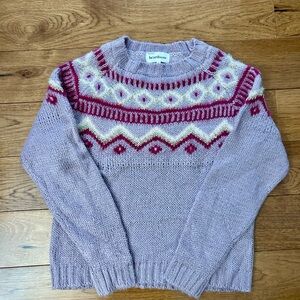 Heartloom Lavender and Red Patterned Sweater